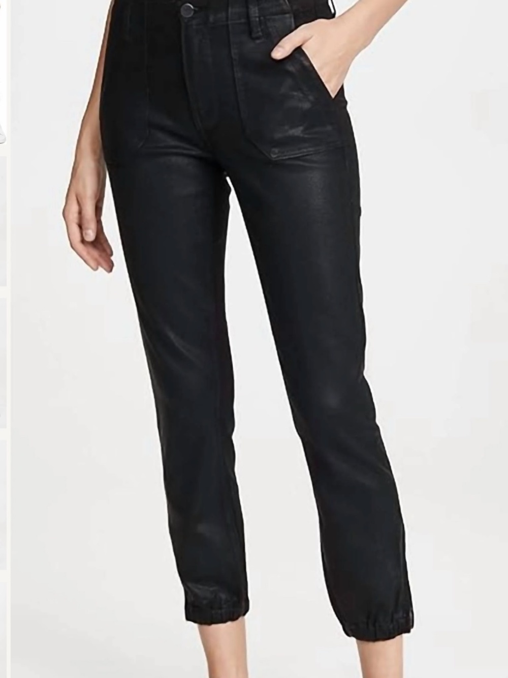 Paige Mayslie Black Coated Demin Joggers - 25